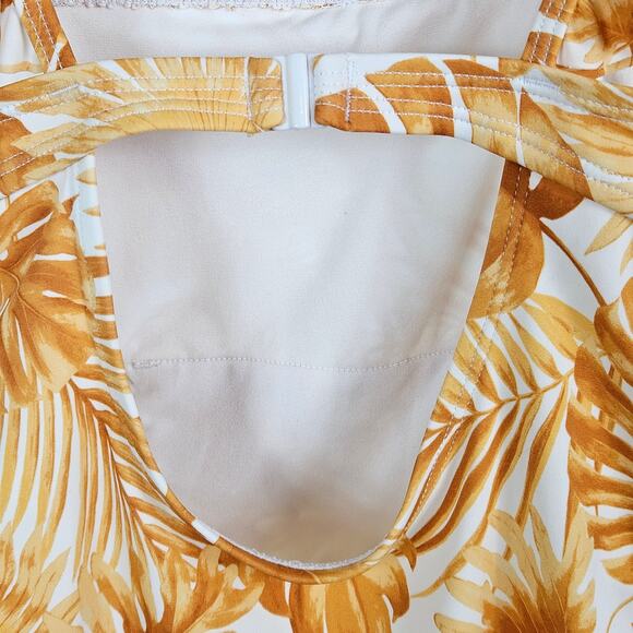 Janie and Jack Yellow One Piece Swimsuit Tropical Palm Bathing Suit | Girl's 6 - Picture 11 of 16